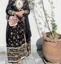 Long Angrakha frock with printed trouser and duppta